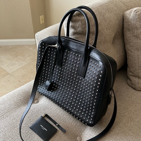 Saint Laurent YSL Sac Museum Black Studded Crossbody Bag NWT - Picture 15 of 16